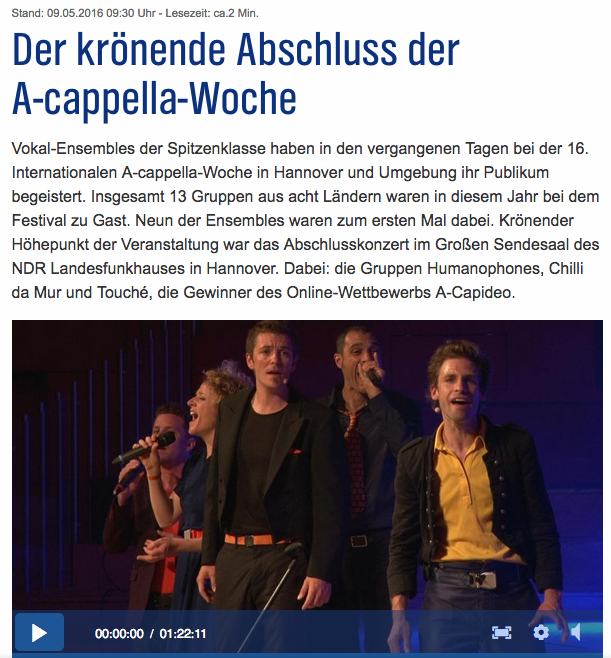 NDR HUMANOPHONES HANNOVER MAI 2016